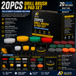 20PC Drill Brush & Pad Cleaning Kit – Power Scrubbing Set