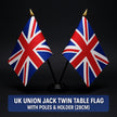 UK Union Jack Twin Table Flag 28cm – With Poles & Holder Newry Co. Down | Truck & Van Flag UK & Ireland