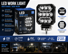 15W LED Work Light – Dual Function White Beam & Position Light (IP69K)