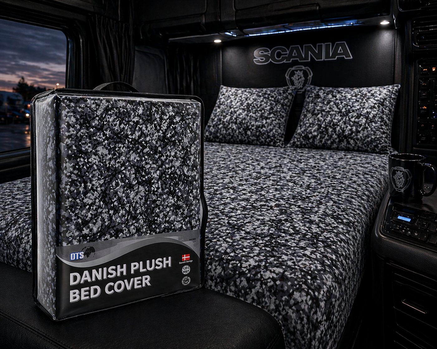 Danish Plush Design Grey Bed Cover (Single) – 140 x 200cm with Pillowcase