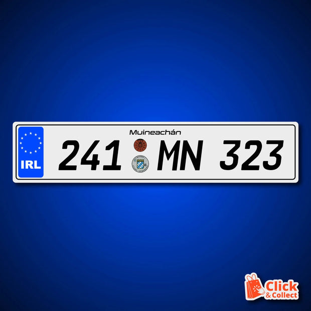 PRINTED 83 IRL GERMAN ITALIC BLUE IRE PRINTED NUMBER PLATES