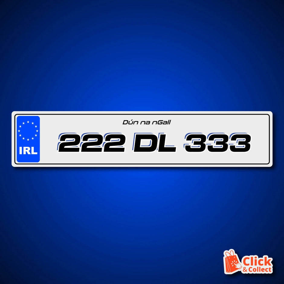 STYLE 74 SPORTY DONEGAL ITALIC SHADOW IRL PRINTED NUMBER PLATES