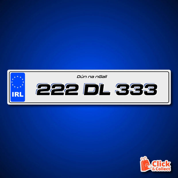 STYLE 84 DONEGAL STYLE COLOUR SHADOW PRINTED NUMBER PLATES