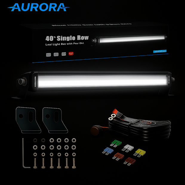 40” Single Row LED Light Bar – White & Amber DRL | 360W Truck / HGV Dual DRL Combo Bar