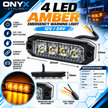 4 LED Amber Emergency Warning Strobe Light – 12W | 12V/24V