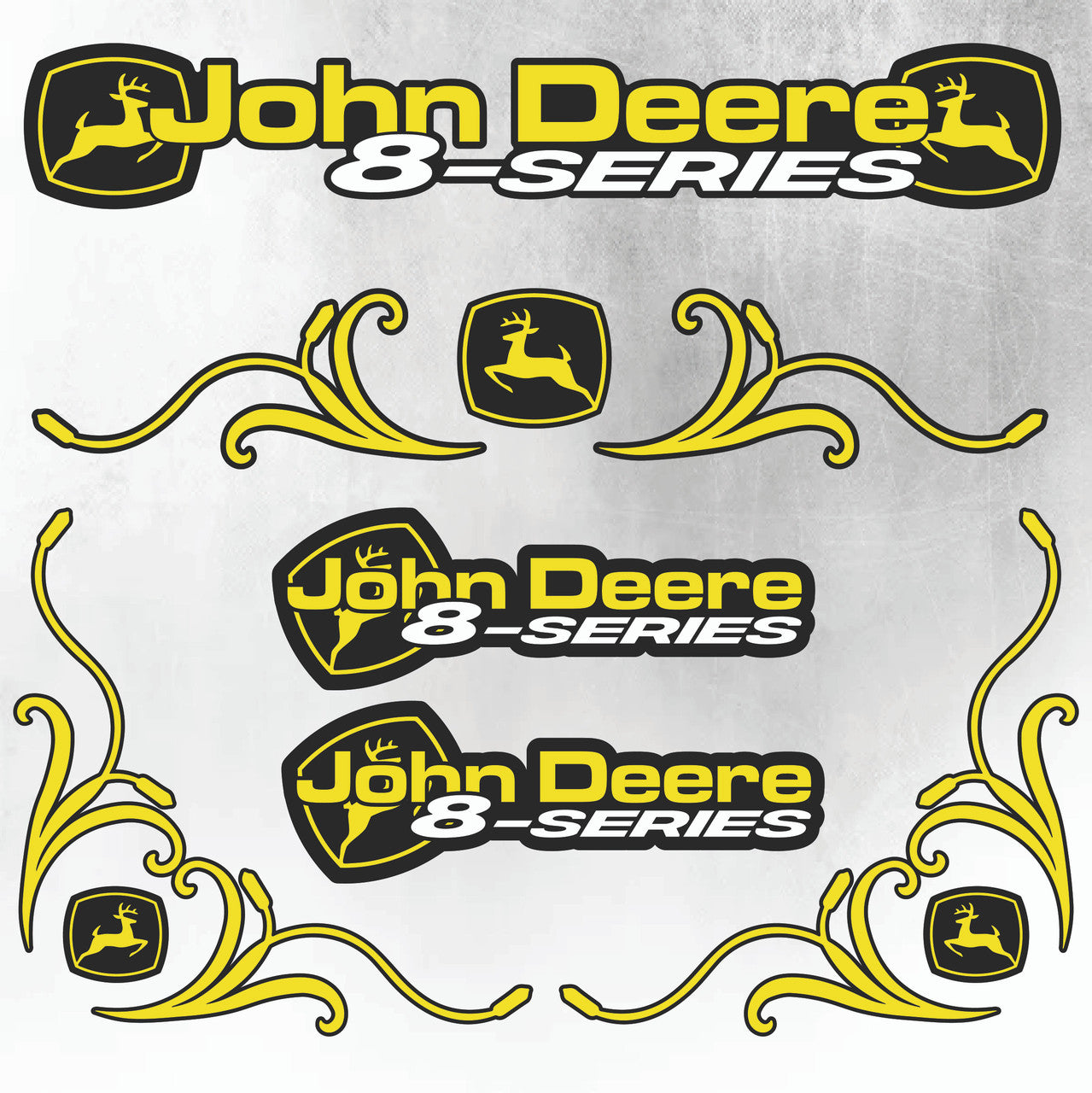 John Deere Yellow & Black 8 Series New Style Decal