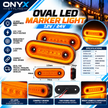 Oval Amber LED Side Marker Light 12V/24V – 24 LED Neon Effect | 115mm
