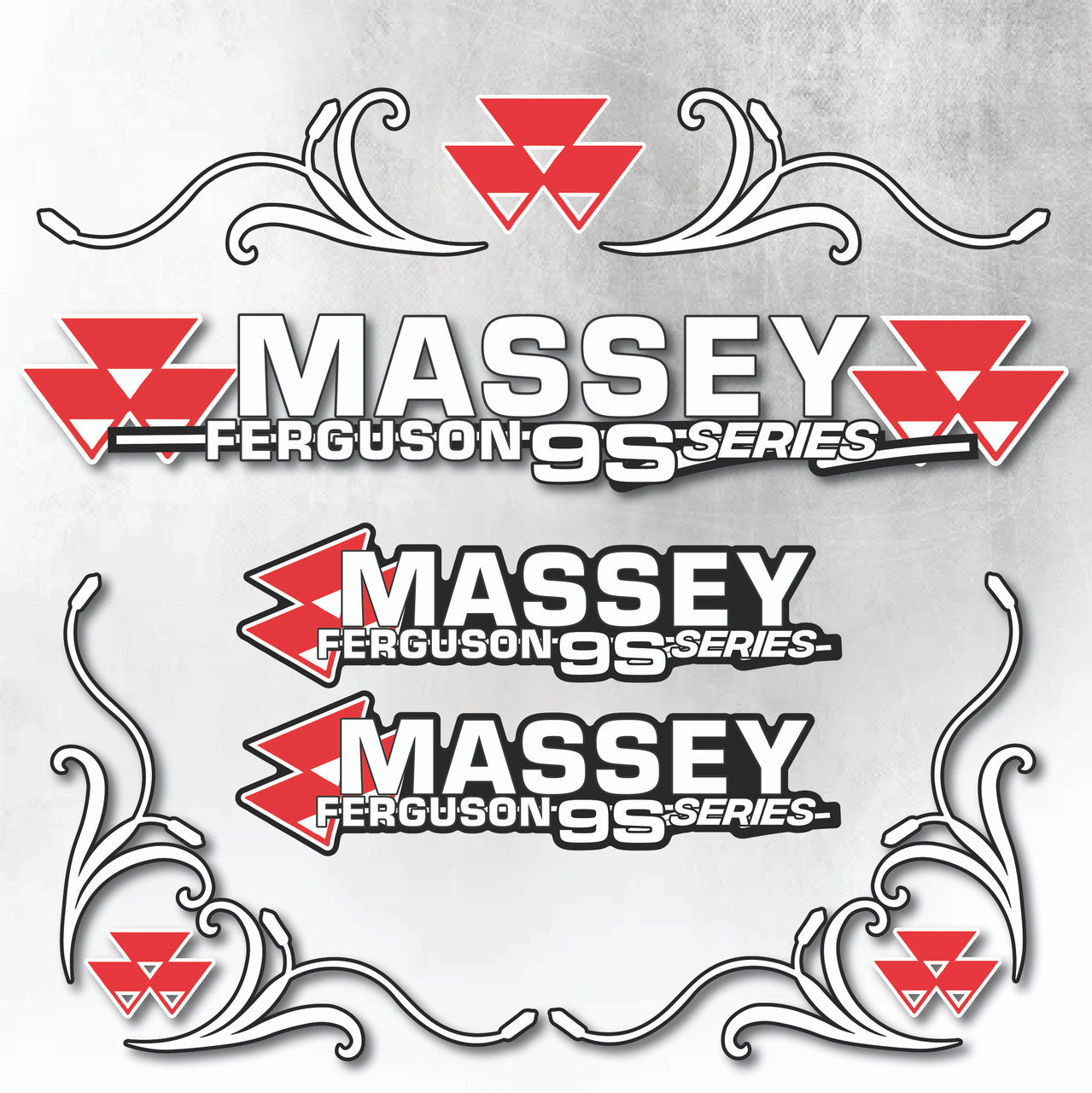 Massey Ferguson 9S Silver & Black New Style Decal