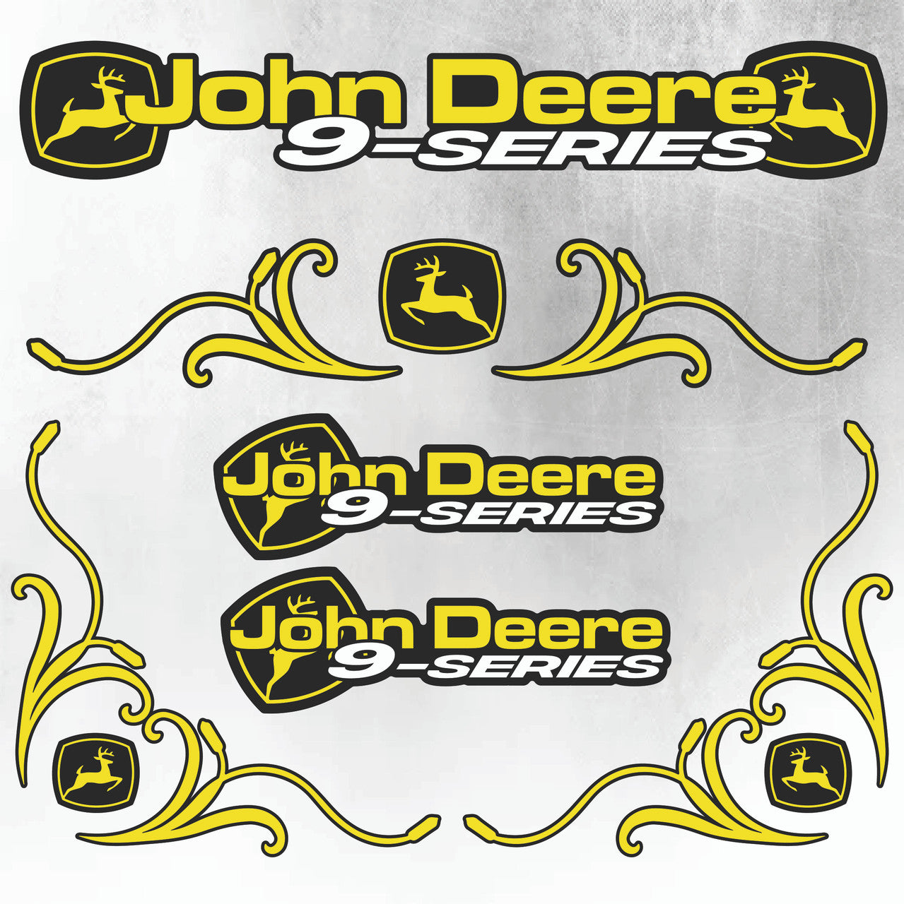 John Deere Yellow & Black 9 Series New Style Decal
