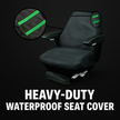 Heavy-Duty Waterproof Seat Cover with Green Stripes - For Tractor Plant