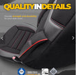 Premium Universal Seat Covers – Full Set Front & Rear – 7-Layer Comfort – Airbag Compatible black with red stitch