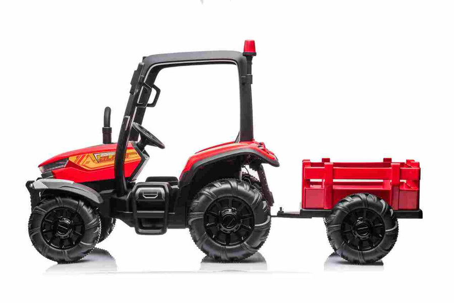 Onyx Kids 24V “Agri Pro X” Ride-On Tractor & Trailer – Red Edition