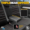 Premium Universal Seat Covers – Full Set Front & Rear – 7-Layer Comfort – Airbag Compatible black with red stitch