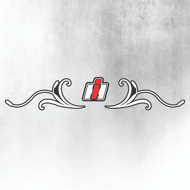 CASE IH RED & SILVER REAR WINDOW SWIRL - NEW STYLE