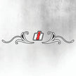 CASE IH RED & SILVER REAR WINDOW SWIRL - NEW STYLE