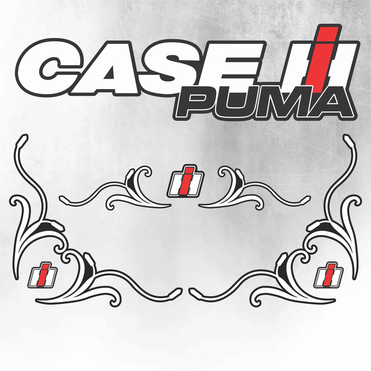 CASE PUMA IH Tractor Decal - Silver & Black