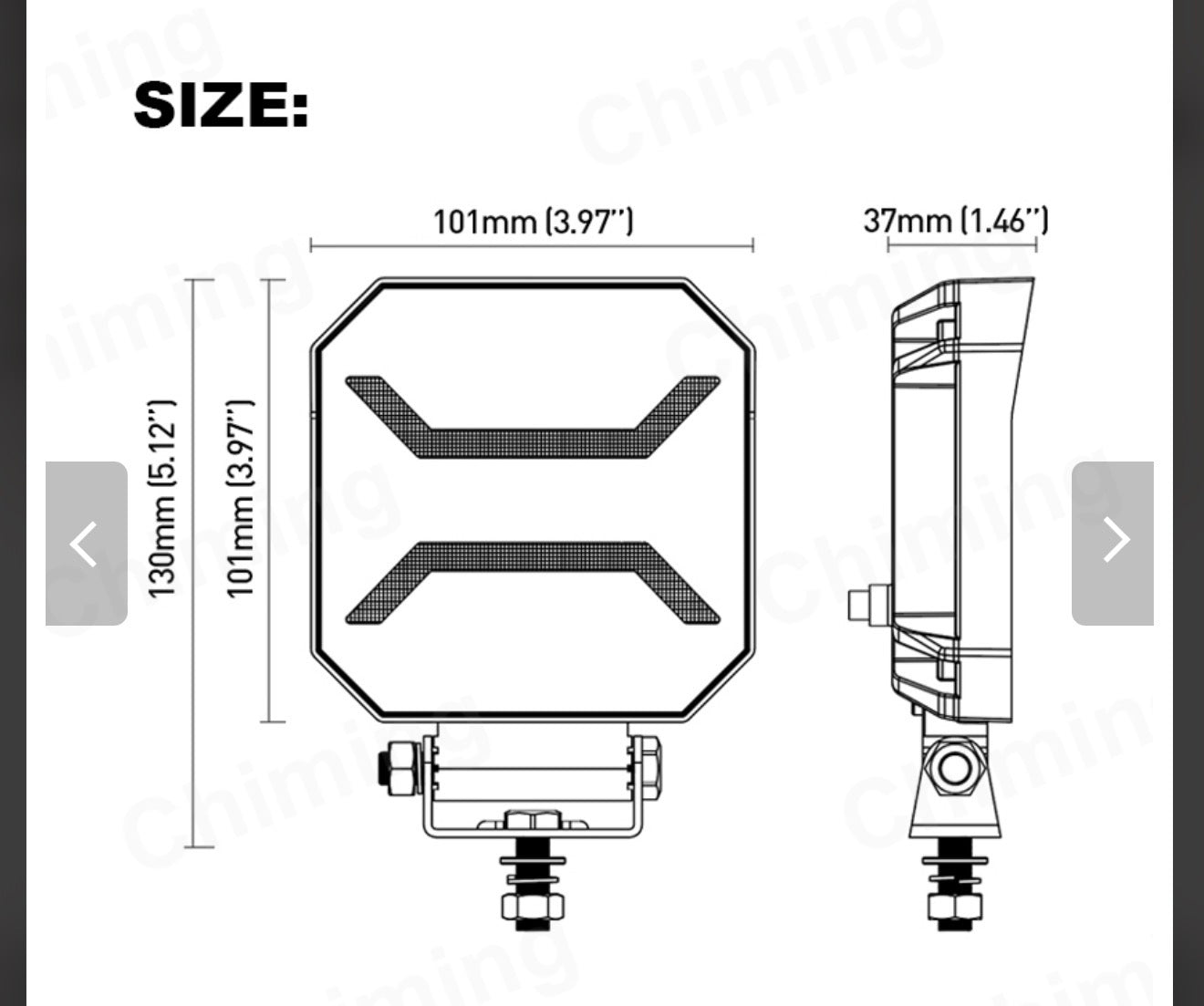 15W LED Work Light – Dual Function White Beam & Position Light (IP69K)