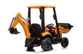 JCB 12 V Licensed Electric Ride-On Tractor with Loader & Backhoe – Yellow Construction Edition (by Onyx Kids)