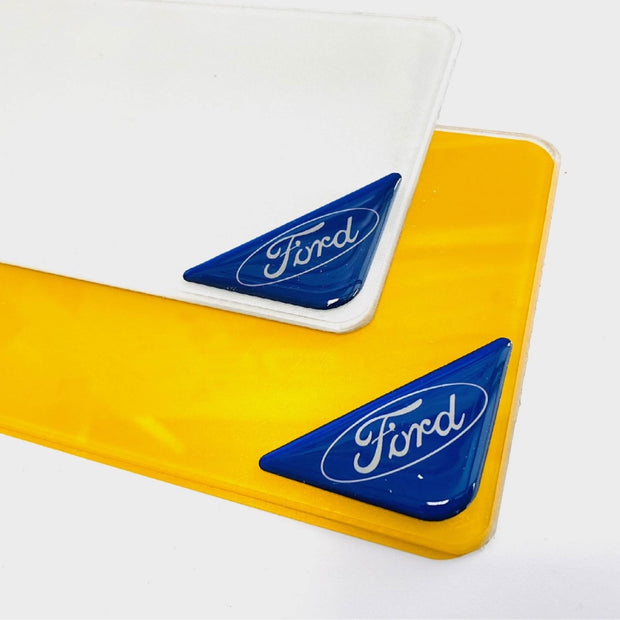 Ford Blue Corner Badges - Pair