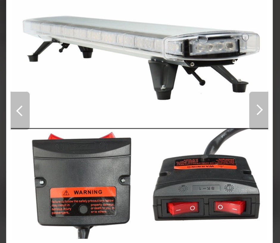 1200mm LED Emergency Light Bar 12V/24V – 88 LED Amber Warning Beacon with 15 Flash Modes