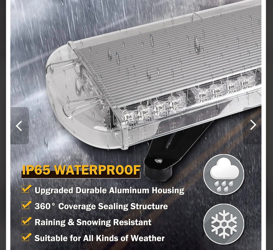 96.5cm LED Emergency Light Bar 12V/24V Amber Beacon – 15 Modes, Magnetic Roof Mount, E9 Approved
