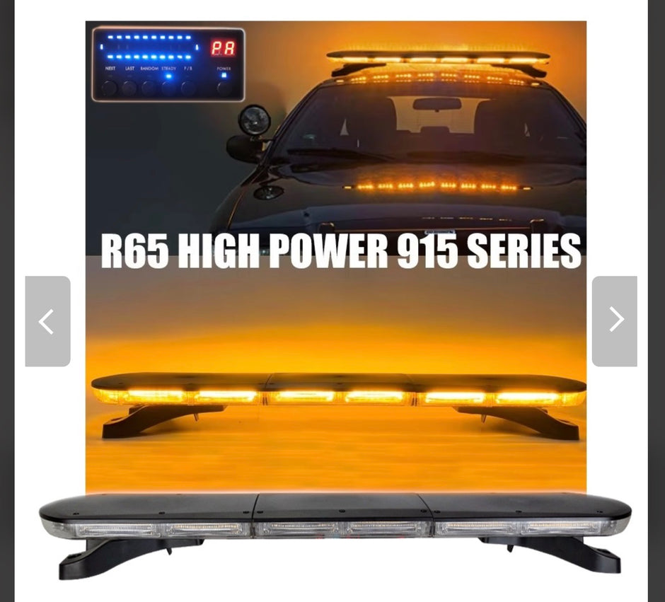 96cm High Power LED Emergency Light Bar – 12V/24V R65 Approved Amber Beacon – 162 LED, 126W Strobe Light