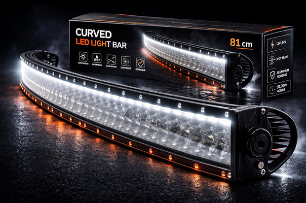 127cm Curved LED Light Bar – 288w High Power Spot Beam | 12V–24V Waterproof IP67