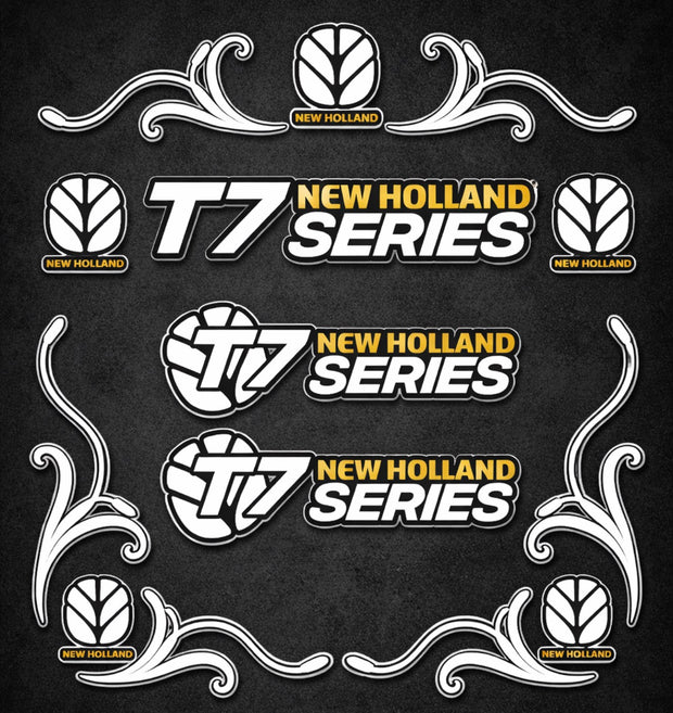 New Holland T7 Series White & Black New Style Decal