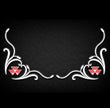 Massey Ferguson New Style SIDE WINDOW SWIRLS - PAIR Red & Silver