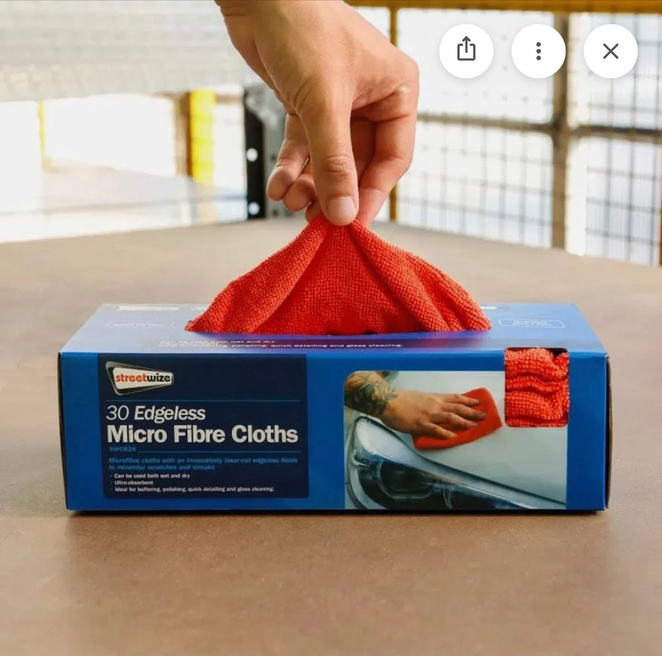 30 Edgeless Microfibre Cloths – Scratch-Free, Ultra Absorbent Car Cleaning Towels