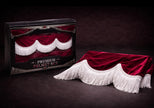 12cm PELMET ALCANTARA new RED (MAROON) with white fringes & Velcro