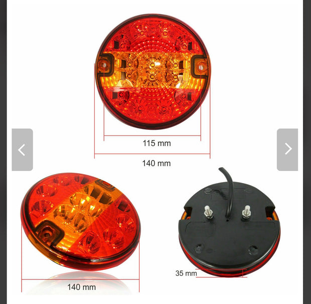 Pair LED Stop Light Set Hamburger Lights Slim design 14cm, 12V-24V ST0520