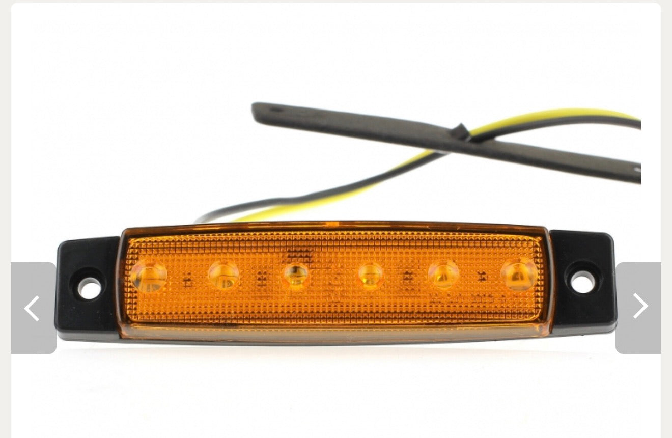 6 LED Amber Side Marker Light – 12V/24V Universal Truck & Trailer Indicator