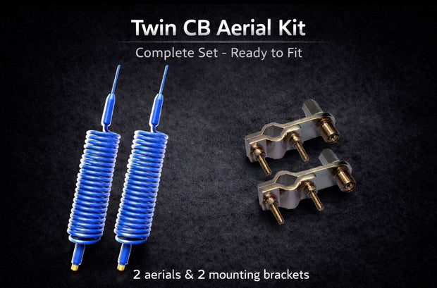 TWIN 2ft CB Antenna Spring Ariel Offer - Various Colours Available