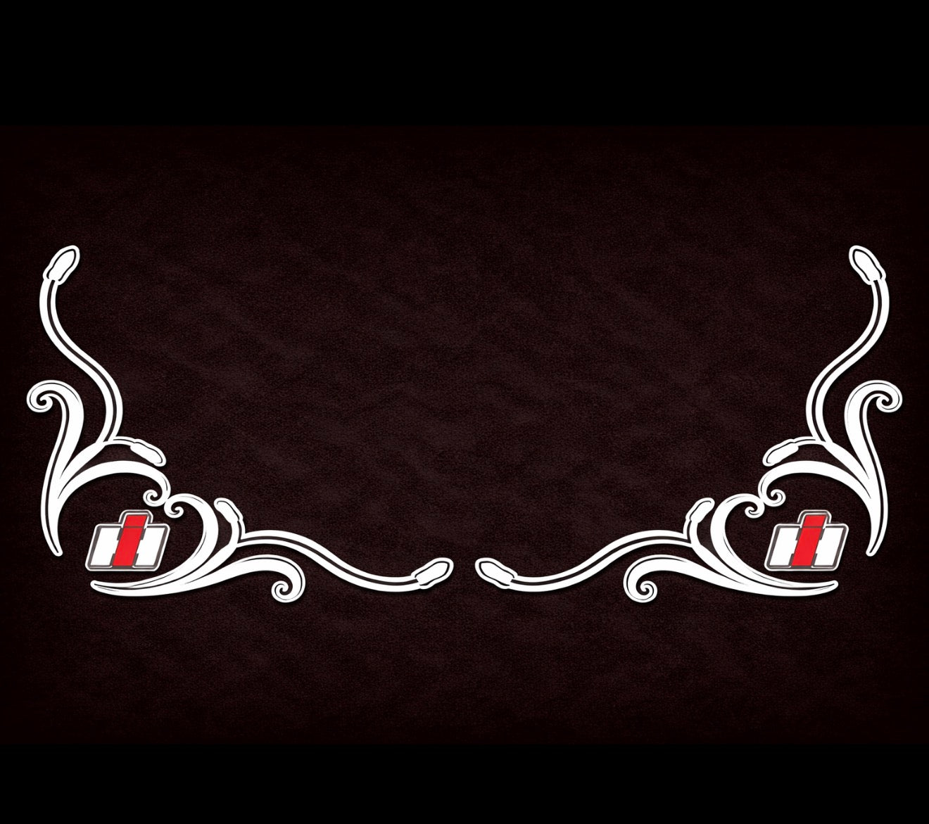 CASE IH SIDE WINDOW SWIRLS - PAIR SILVER & BLACK - NEW STYLE
