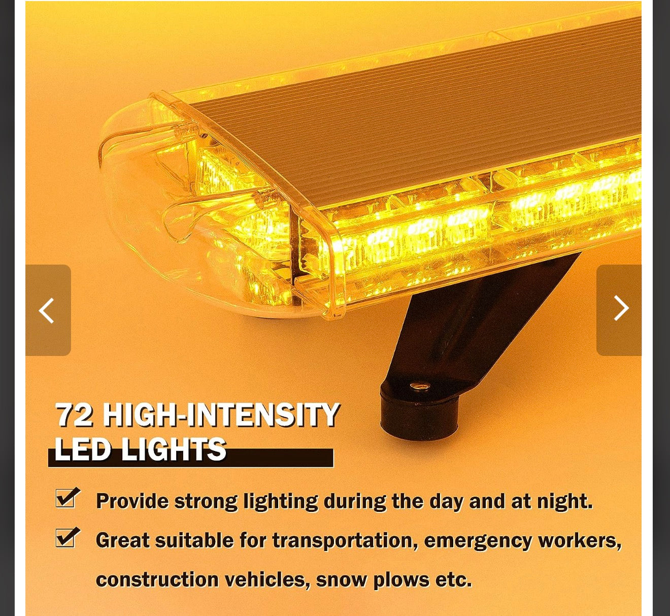 96.5cm LED Emergency Light Bar 12V/24V Amber Beacon – 15 Modes, Magnetic Roof Mount, E9 Approved