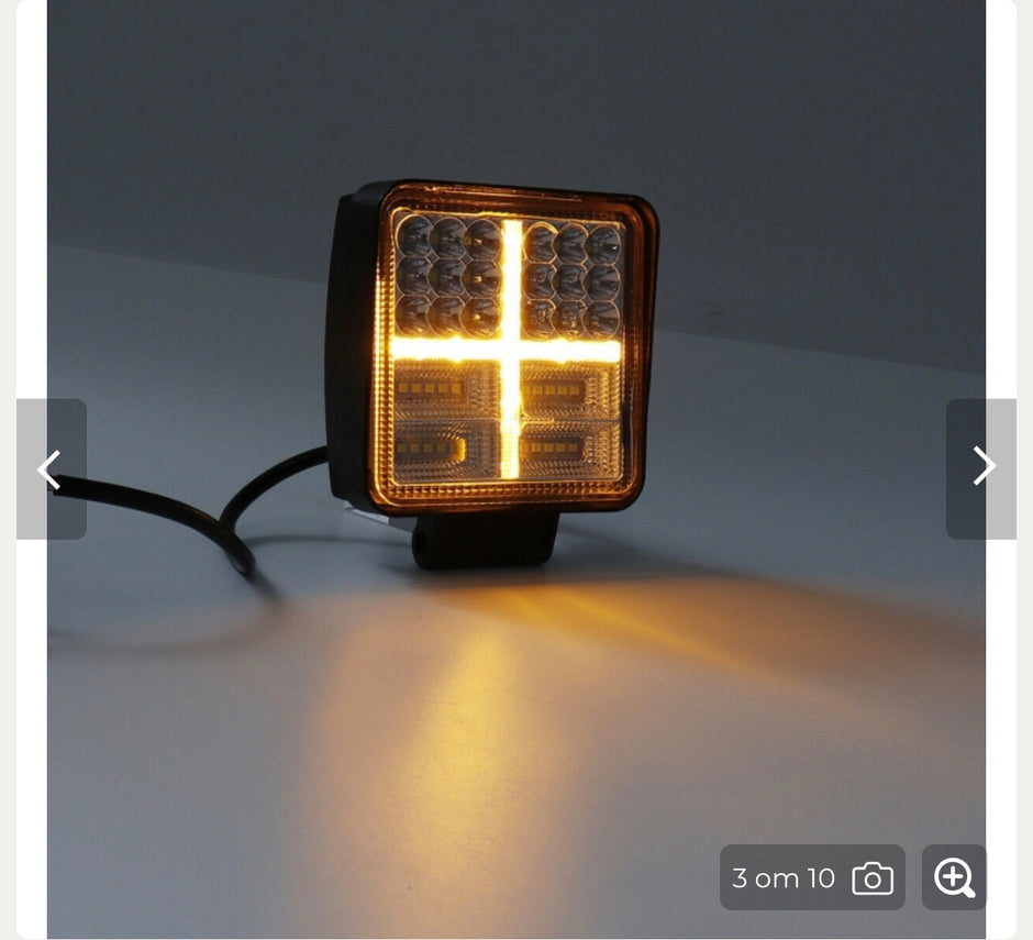 14W LED Work Light with Amber Flash – 12-24V, Flood Beam, IP67/IP69K, Heavy Duty HAL185