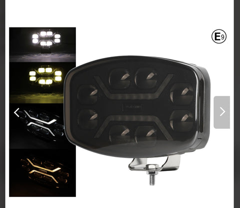 10” Smoked LED Driving Light & White/Amber DRL – 10-30V IP67 E-Marked