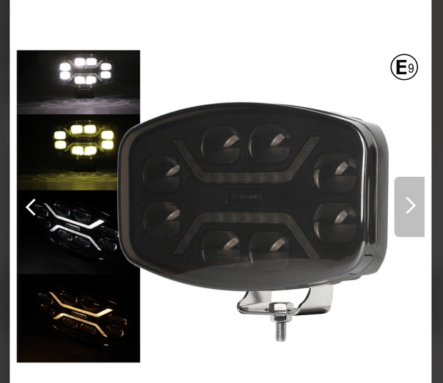 10” Smoked LED Driving Light & White/Amber DRL – 10-30V IP67 E-Marked