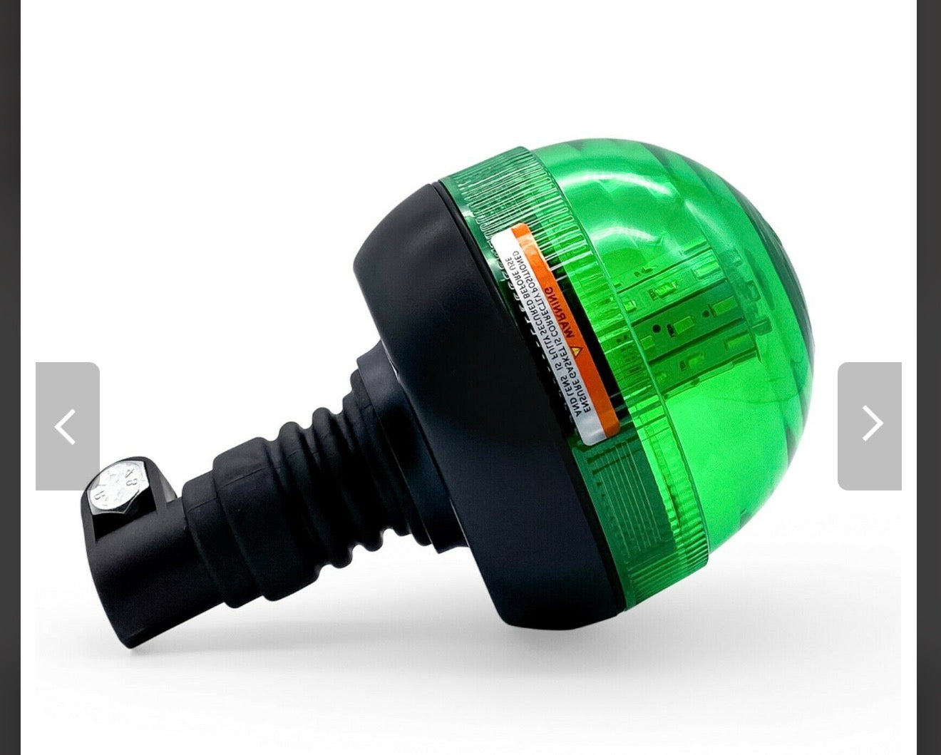 Green LED Beacon Warning Light – 40 LED | 12V/24V | Flexible Mount | E-Marked (E9)