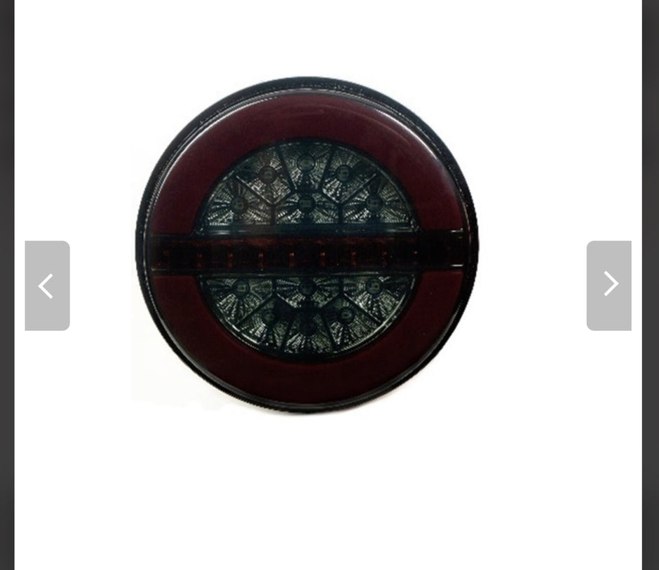 Smoked LED Hamburger Rear Light 130mm – Neon Stop / Tail / Dynamic Indicator 12V–24v
