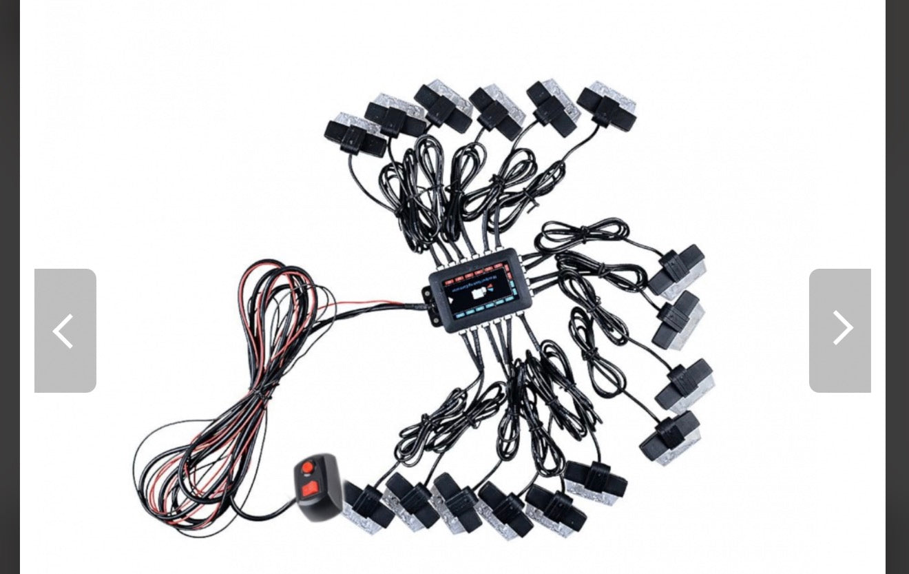 16 Piece LED Amber Strobe Light Kit with Controller – Emergency Flashing Lights 12V Universal Fit