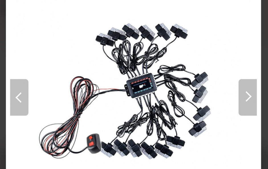 16 Piece LED Amber Strobe Light Kit with Controller – Emergency Flashing Lights 12V Universal Fit