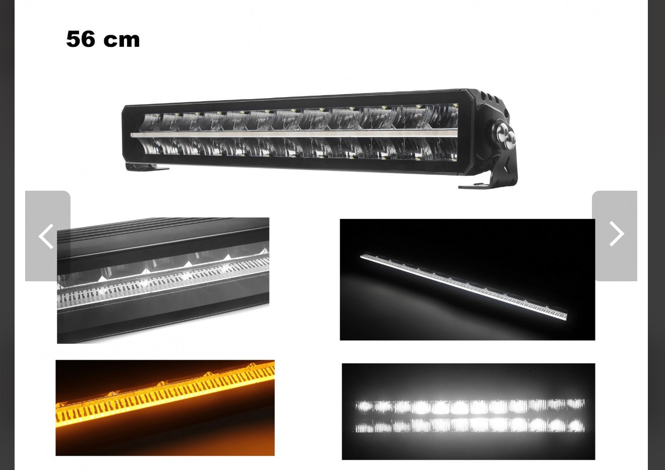 Frameless Dual Colour LED Light Bar – White & Amber DRL | OSRAM LEDs | 56cm