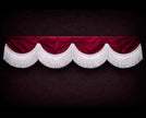 12cm PELMET ALCANTARA new RED (MAROON) with white fringes & Velcro