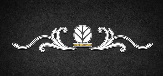 New Holland REAR WINDOW SWIRL - NEW STYLE White & Black