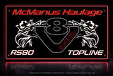 STYLE 7 SCANIA R580 PERSONALISED GRIFFINS TOPLINE LED LIGHT TRUCK BOARD