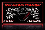 STYLE 7 SCANIA R580 PERSONALISED GRIFFINS TOPLINE LED LIGHT TRUCK BOARD