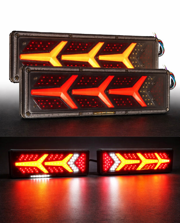 46cm LED Tail Lights Set (Left & Right) – Dynamic Indicator, Neon Effect, 24V, IP67 Waterproof