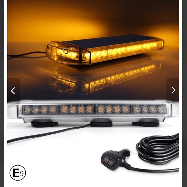 55cm Magnetic LED Emergency Light Bar – 12V/24V Amber Warning Beacon (E9 Approved)